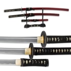 Musha Red Hand Forged Samurai Sword Set