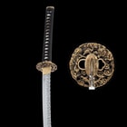 The blade and the tsuba of the katana