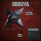 Honshu Sleek Black Throwing Star - Large