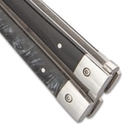 Classic Black Butterfly Knife - Stainless Steel Blade, ABS Handle, Stainless Bolsters, Latch Lock, Double Flippers - Length 7 3/4”