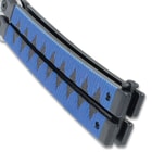 A detailed view of the Samurai-style handle