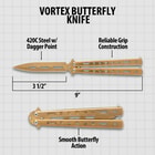 Gold Vortex Butterfly Knife specifications