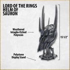Sauron's helmet with labels and dimensions