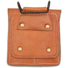 US 1911 Colt Pistol .45 Double Magazine Pouch - Replica, Premium Leather Construction, White-Top Stitching, Brass Belt Hanger And Snap
