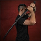 Full image of the Katana Training Sword included in the Eastern Martial Arts Set held in hand.