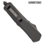 Viper-Tec Ghost Series Black Tanto OTF Knife - Stainless Steel Blade, Metal Alloy Handle, Reversible Pocket Clip - Length 9”