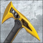 M48 Gold Tactical Tomahawk Axe With Snap On M48 Sheath - Hawk Axe, Cast Stainless Steel Blade, Fiberglass Handle - Length 15”