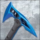 M48 Blue Tactical Tomahawk Axe With Snap On M48 Sheath - Hawk Axe, Stainless Steel Blade, Fiberglass Handle - Length 15”