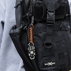 The Trailblazer Carabiner attached to a backpack