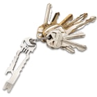 Black Legion Skull Mini Tool - Stainless Steel, Lightweight, Lanyard Hole, Bottle Opener, Wrenches, Screw Driver, Prybar