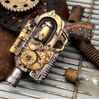 Quantum Cannon Steampunk Display Revolver - Polyresin Sculpture - Home / Office Decor, Mantle, Bookcase, Shelf, Man Cave, Bar, Desk - Pistol Revolver Handgun Neo Victorian Futuristic Sci Fi - 10 1/2"