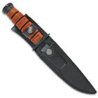 US 1942 Combat Fighting Knife And Sword Set - Stainless Steel Blades, Non-Reflective Finish, Stacked Leather Handles, Sheaths
