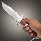The knife has a 7” full-tang, 5Cr15 stainless steel blade that has been polished to a mirror finish