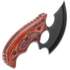Ridge Runner Modified Ulu Knife With Sheath - Stainless Steel Blade, Full-Tang, Non-Reflective, Wooden Handle Scales - Length 6 1/2”