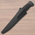 Bushmaster Black Carbon Steel Utility Knife - 1065 Carbon Steel Blade, Rubberized Handle, ABS Self-Draining Sheath