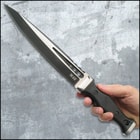 M48 Highland Scottish Dirk With Sheath - Cast Stainless Steel Blade, Black Oxide Coated, TPR Handle, Stainless Steel Pommel And Guard, Lanyard Hole - Length 15 1/8”