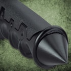 The handle is crafted of cast aluminum with a textured, black powder coating and no-slip TPR grip inserts