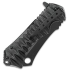 Xenoburn Assisted Opening Cleaver Pocket Knife - Black Titanium Coated Steel Blade, Textured TPU Handle, Pocket Clip, Lanyard Hole