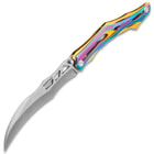 Rampage Hercules Pocket Knife - 3Cr13 Stainless Steel, Stainless Steel Handle, Rainbow Titanium Finish, Ball Bearing, Pocket Clip