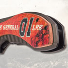 Close-up of knife handle with '01' and 'Lee' text