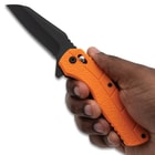 SOA Nomad EDC Wharncliffe Folding Knife Orange Nylon Handle