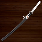 Splintered Sky Katana in scabbard