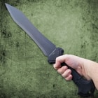 Gladiator sword with sharp 1060 high carbon steel blade enclosed in black nylon sheath with a tpr rubberized handle
