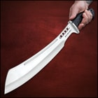 Honshu Boshin Parang With Leather Belt Sheath - 7Cr13 Stainless Steel Blade, Thru-Holes, Molded TPR Handle, Lanyard Hole - Length 19 1/2”