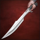 Honshu Spartan Sword And Sheath - D2 Tool Steel Blade, Grippy TPR Handle, Stainless Steel Guard - Length 23”