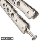 Viper-Tec Scorpion Tip Balisong Knife - Stainless Steel Tanto Blade, Skeletonized Aluminum Handles, T-Latch - Length 8 3/4