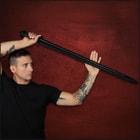 Full image of the Viking Training Sword included in the Warrior's Journey Bundle held in hand.