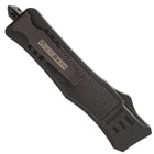 Phantom Series Black OTF Tanto Knife - Stainless Steel Blade, Two-Tone Finish, Metal Alloy Handle, Pocket Clip - Length 9 2/5”