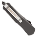 Mini Ghost Series Black Double Edge OTF Knife - Stainless Steel Blade, Metal Alloy Handle, Pocket Clip - Length 7”