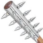 Spiked Barbarian Mace - High Carbon Steel Head With Spikes, Wooden Handle, Faux Leather Wrapped Grip - Length 28”