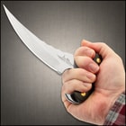 Hibben Vulcan Push Dagger With Sheath - 5Cr13 Stainless Steel Blade, Pakkawood Handle Scales, Nickel Silver Pins - Length 7”