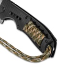 SOA Scout Assisted Opening Pocket Knife - Black with Camo Paracord Wrapping