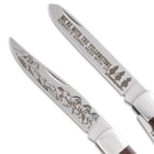 Horseshoe Knife blades close up