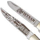 Veteran Trapper Knife blades close up