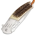Ridge Runner Faux Stag Antler Assisted Opening Hunting Pocket Knife - Length 8 1/2"