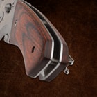 Close-up of knife handle and clip