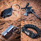 M48 Survival Kit - Weatherproof Padded Case, Flint And Striker, Keychain Light, Tactical Pen, Mini Flashlight, Multi-Function Paracord Bracelet