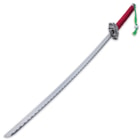 The sword has a 26” carbon steel blade that extends from a mirror-polished Tai Chi-style handguard