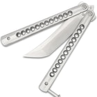 Classic Silver Butterfly Knife halfway open