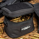 M48 Soft-Side Black Ammo Bang Box - 600D Polyester Construction, Zipper Closure, ABS Loop On Each Side - Dimensions 5 1/4”x 4 1/4”