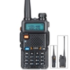 Dual Band Two-Way Radio - 128 Channels, Range 400-520 MHz, Lithium Ion Battery, Emergency Alarm, Voice Control, LCD Screen