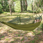 Intense Mosquito Net Covered Hammock Travel Bed - Parachute Nylon Material, Fine Mesh Netting, Carrying Pouch