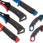 Fire And Ice Battle Set - Stainless Steel Blades, TPE Karambit Handle, Cord-Wrapped Sword Handles, Nylon Sheaths