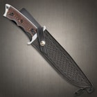 The fixed blade in its included belt sheath