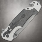 Folded Rampage knife with visible belt clip