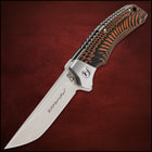 The full length of the pocket knife on display